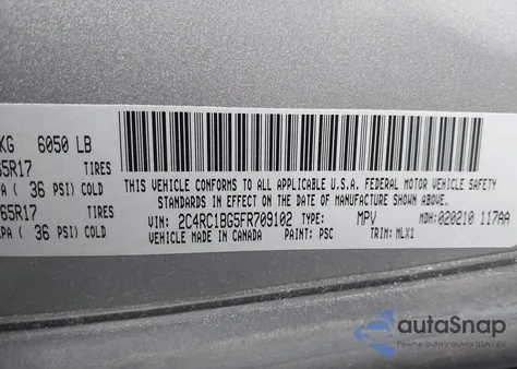 2015 Chrysler Town & Country Touring z USA, uszkodzony, nr VIN 2C4RC1BG5FR709102